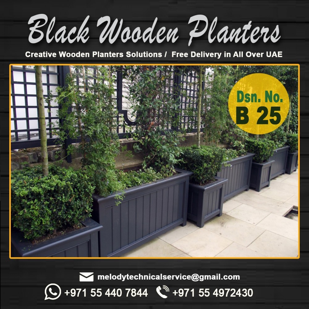 Wooden planter in Dubai planter box in UAE wooden flower pots,...