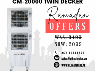Climate Plus Twin Decker Air Cooler with 20000 m3/h